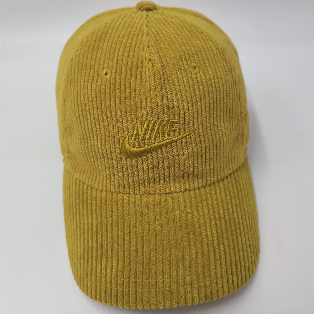 Nike Hat Strapback Gold Corduroy Swoosh Logo Club Cap Casual Sports Dad Men